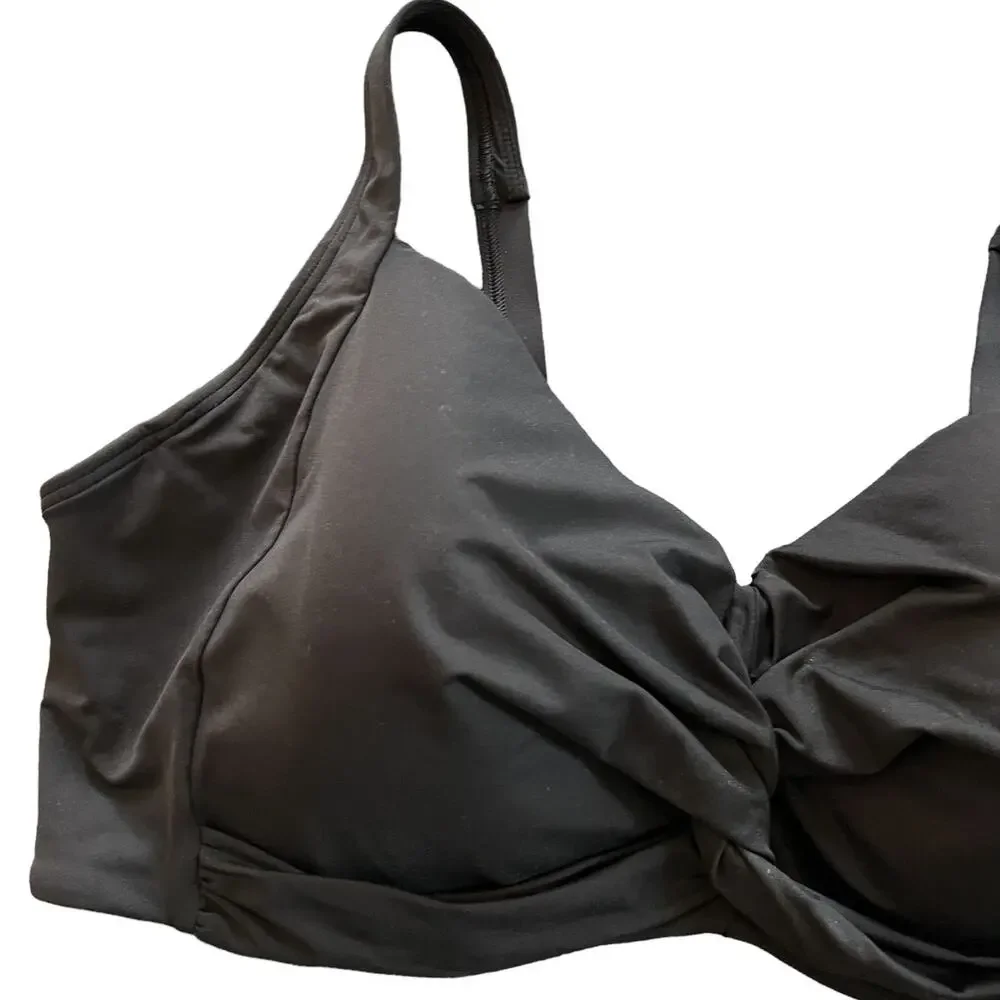 Lands End 24W DD-Cup Chlorine Resistant Twist Underwire Bikini Swimsuit Top